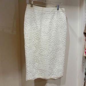 White squin and lace skirt